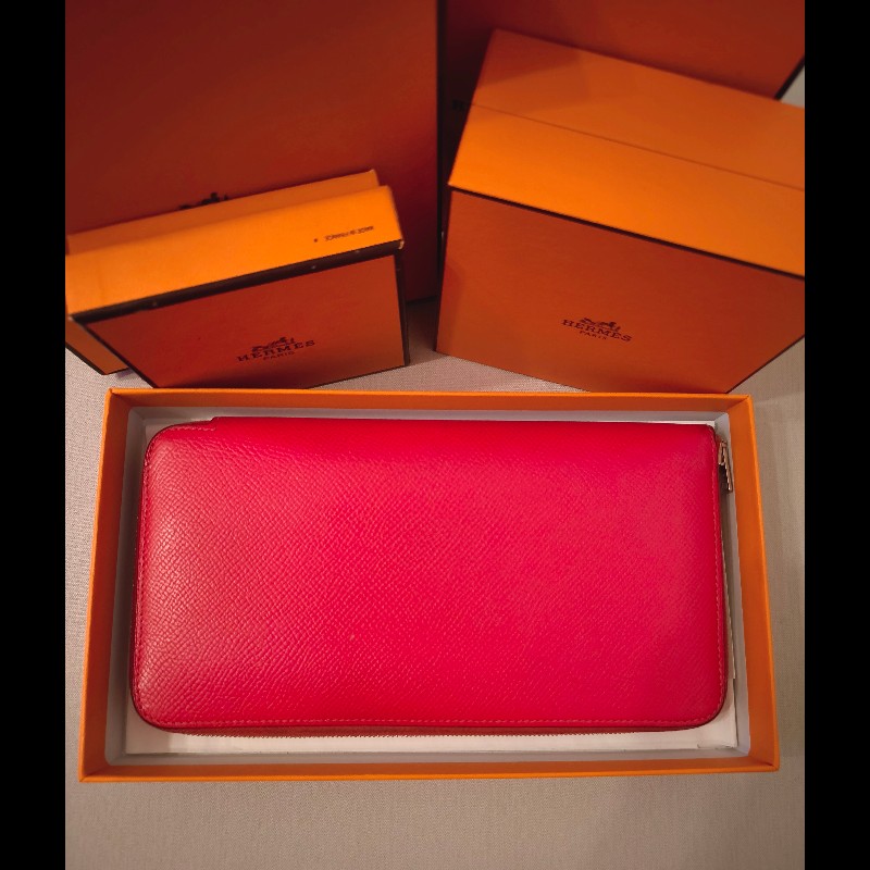 Hermes 紅色絲巾長夾-0