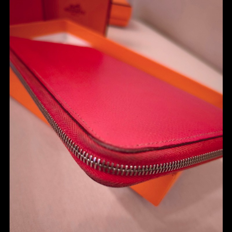 Hermes 紅色絲巾長夾-10