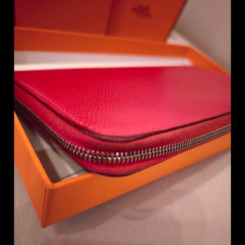 Hermes 紅色絲巾長夾-11