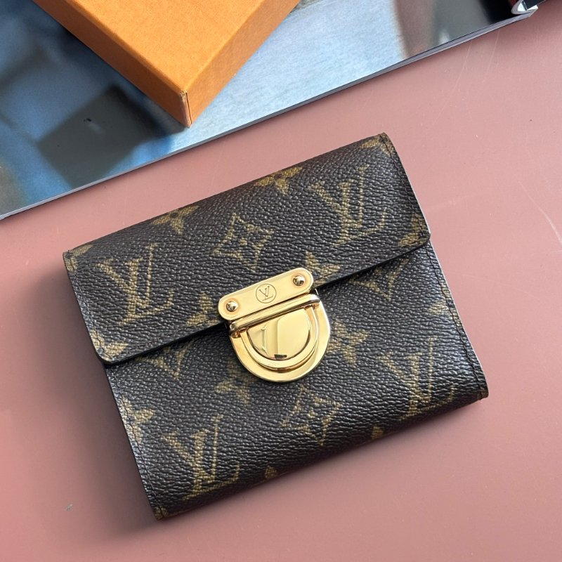 ::LOUIS VUITTON:: LV M58013 Monogram經典花紋 曼哈頓釦式短夾-1