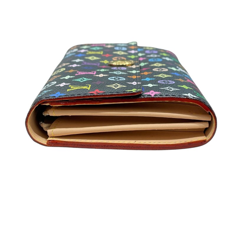 LOUIS VUITTON 路易威登 M93746 PORTEFEUILLE SARAH 長夾 PVC帆布 黑三彩老花 金釦-2