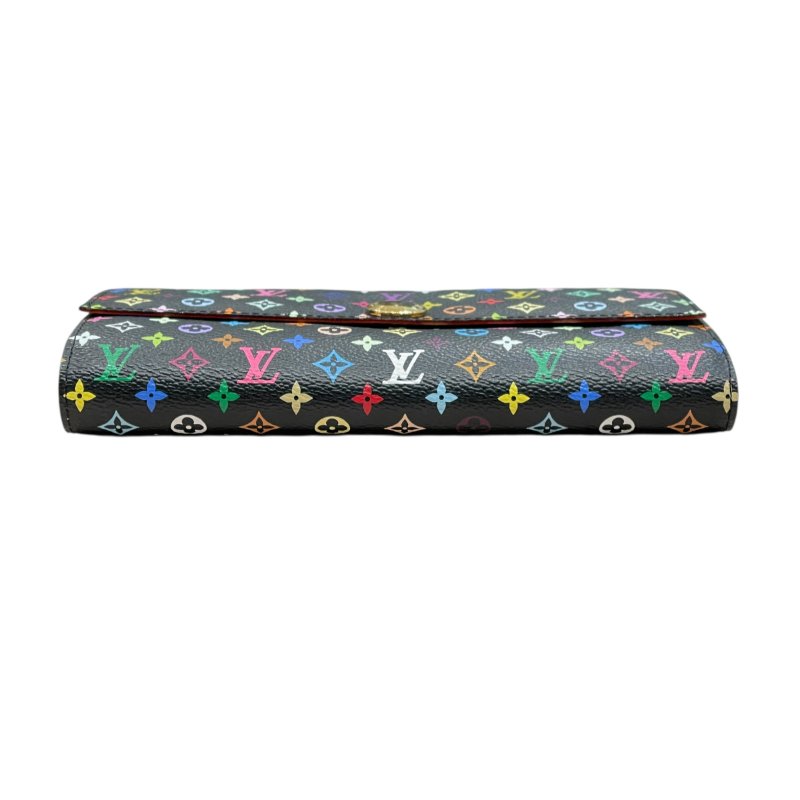 LOUIS VUITTON 路易威登 M93746 PORTEFEUILLE SARAH 長夾 PVC帆布 黑三彩老花 金釦-4