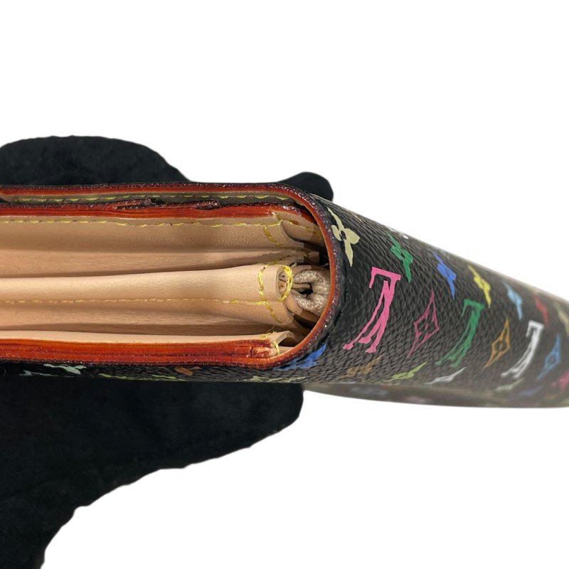 LOUIS VUITTON 路易威登 M93746 PORTEFEUILLE SARAH 長夾 PVC帆布 黑三彩老花 金釦-8