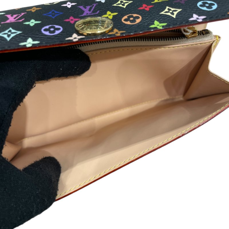 LOUIS VUITTON 路易威登 M93746 PORTEFEUILLE SARAH 長夾 PVC帆布 黑三彩老花 金釦-12