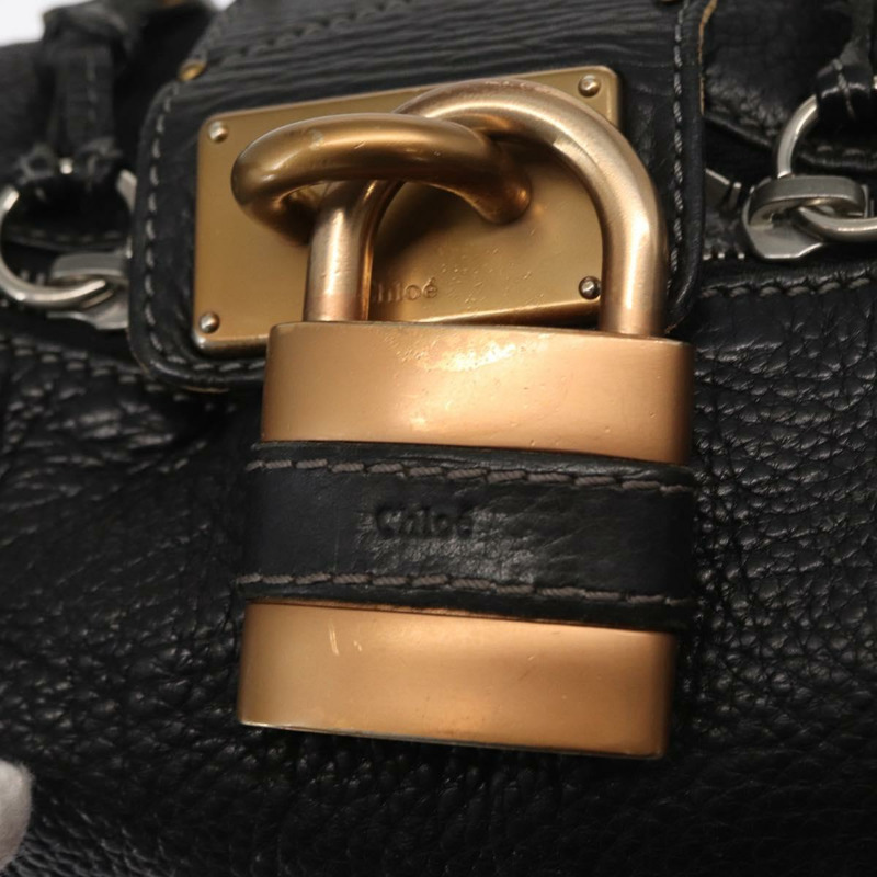 【日本直送】Chloe Paddington 單肩包 皮革 黑色 金 銀色 正品 BA8905-16
