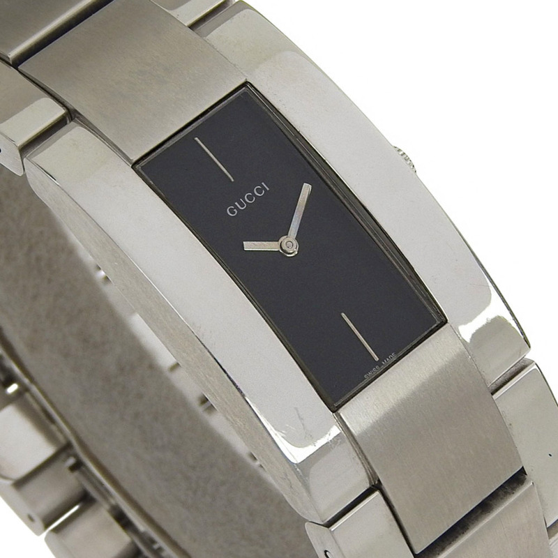 Gucci GUCCI 4600米不鏽鋼石英模擬顯示男士腕錶,黑色錶盤-2