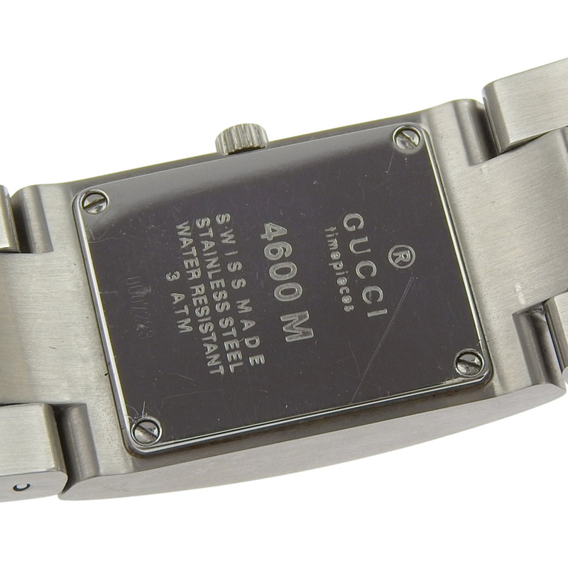 Gucci GUCCI 4600米不鏽鋼石英模擬顯示男士腕錶,黑色錶盤-4