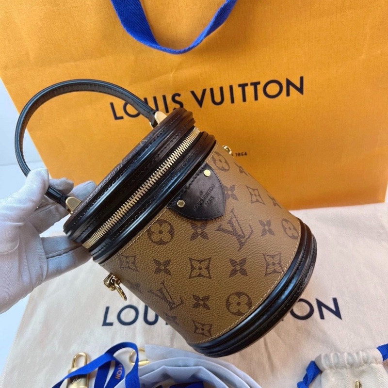 【全新大全套 送禮 12月收據】LV Cannes老花發財桶-7