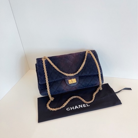 【98新🆕】Chanel  重工限量✨菱格絲絨雙蓋金扣2.55 扎染幻彩色  單肩包