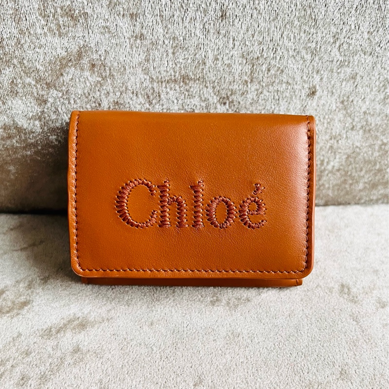 Chloe 刺繡logo刺繡 mini短夾-1