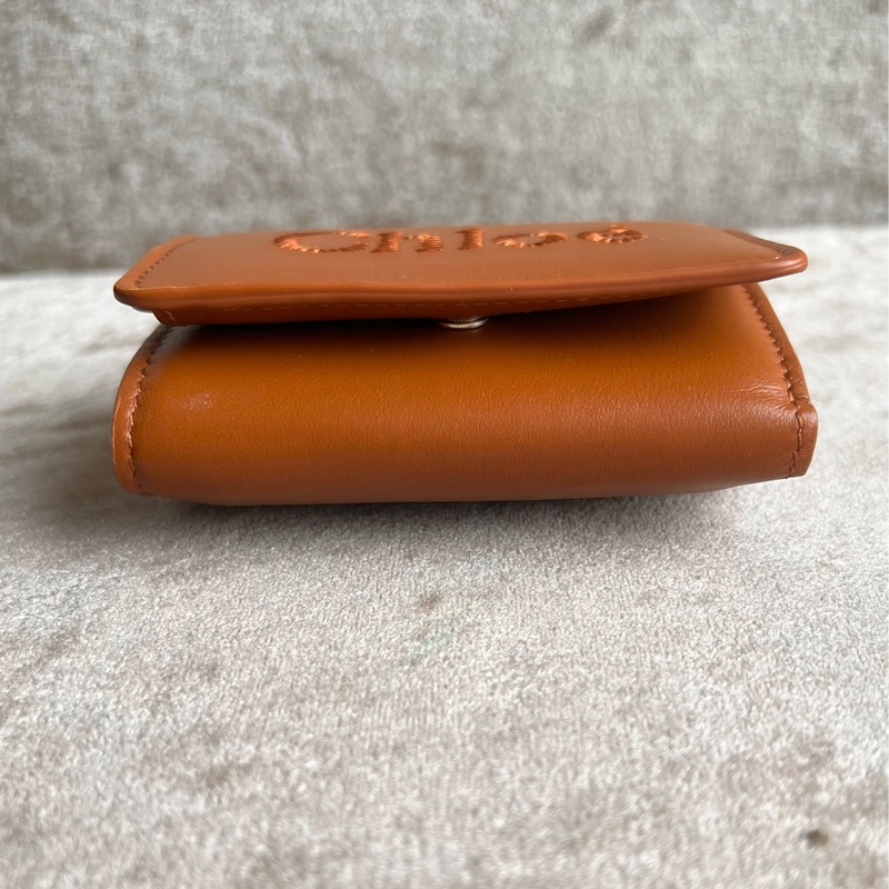 Chloe 刺繡logo刺繡 mini短夾-6