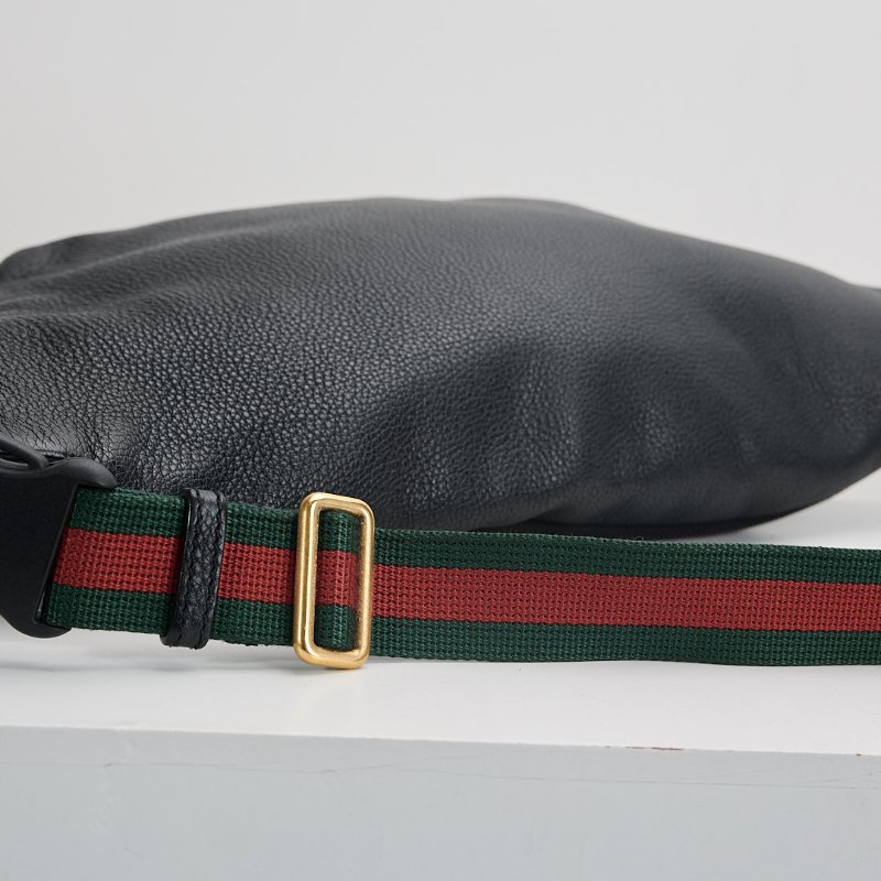 二手Gucci 黑色大款腰包-5