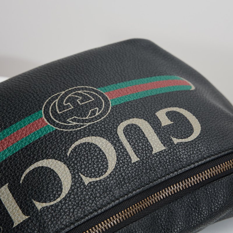 二手Gucci 黑色大款腰包-7