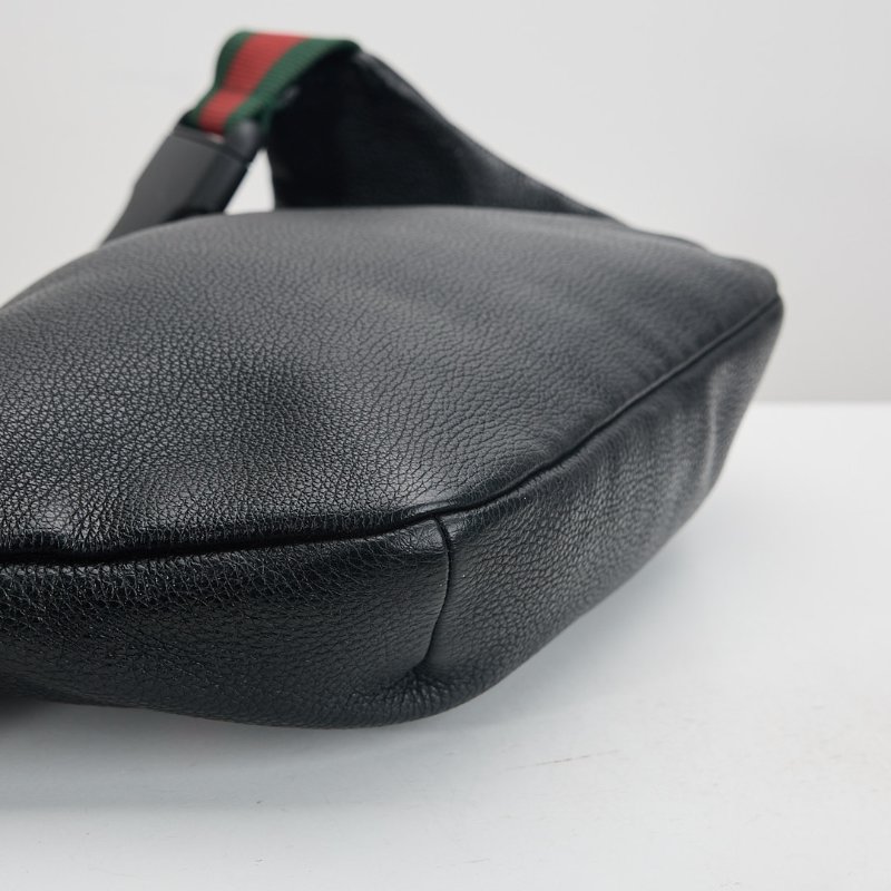 二手Gucci 黑色大款腰包-8