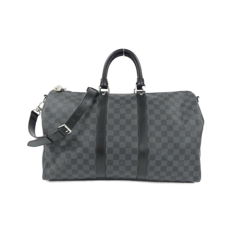路易威登 Damier 石墨 Keepall Bandouliere 45 公分 N41418 波士頓包-0
