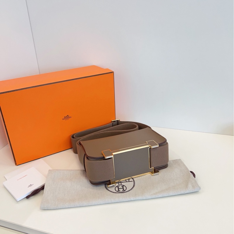 【99新閒置全套🆕】Hermes 大象灰金扣 Geta 木屐包 斜挎包-4