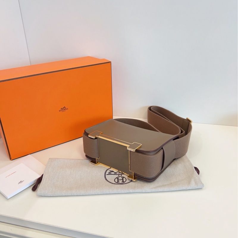 【99新閒置全套🆕】Hermes 大象灰金扣 Geta 木屐包 斜挎包-5