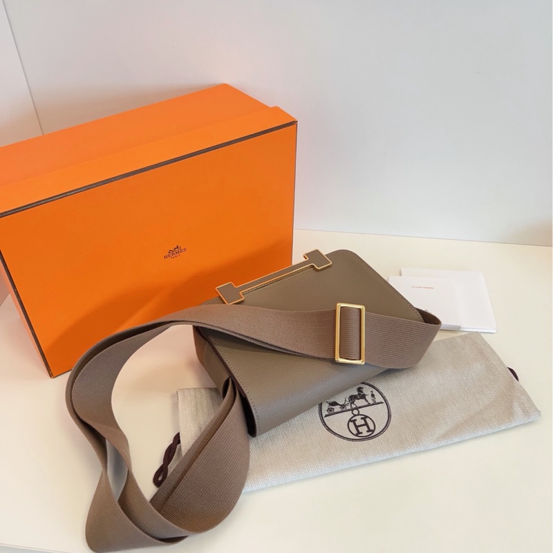【99新閒置全套🆕】Hermes 大象灰金扣 Geta 木屐包 斜挎包-7