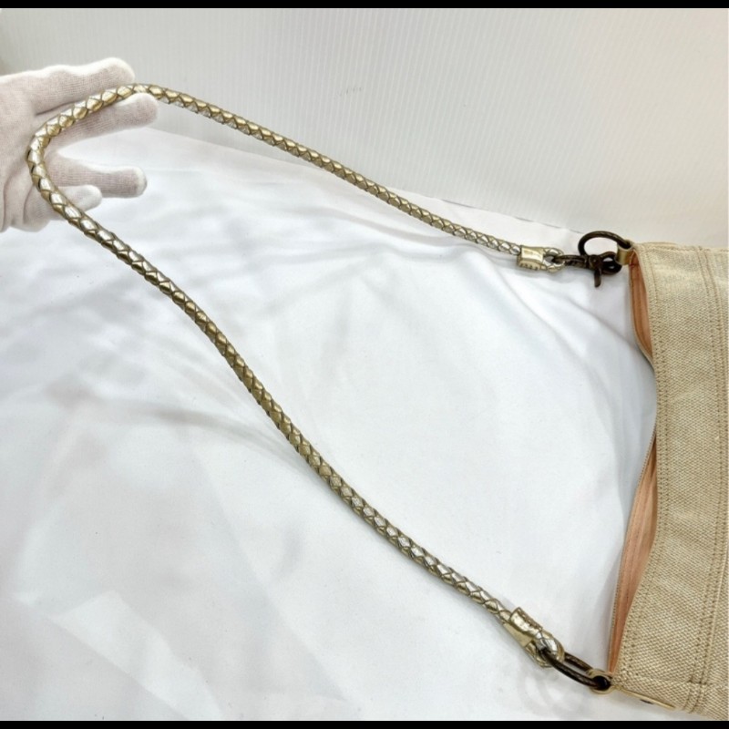 Burberry Blue Label米色帆布單肩包-4