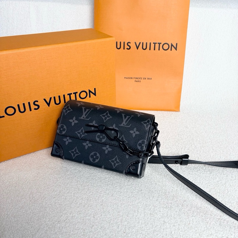 🌷新款芯片款!Louis Vuitton LV 黑武士 Steamer mini 盒子包-0