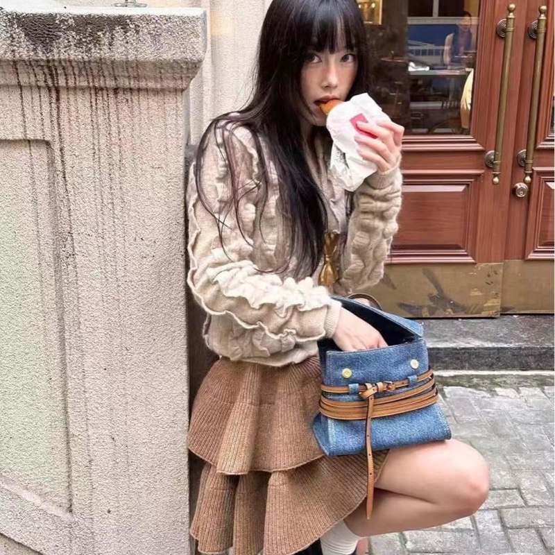 MOSCHINO Tie Me 丹寧綁帶包 (附揹帶)-8