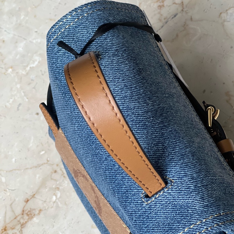 MOSCHINO Tie Me 丹寧綁帶包 (附揹帶)-17