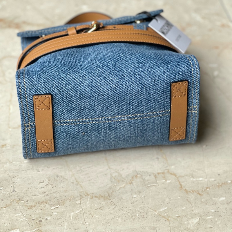 MOSCHINO Tie Me 丹寧綁帶包 (附揹帶)-19