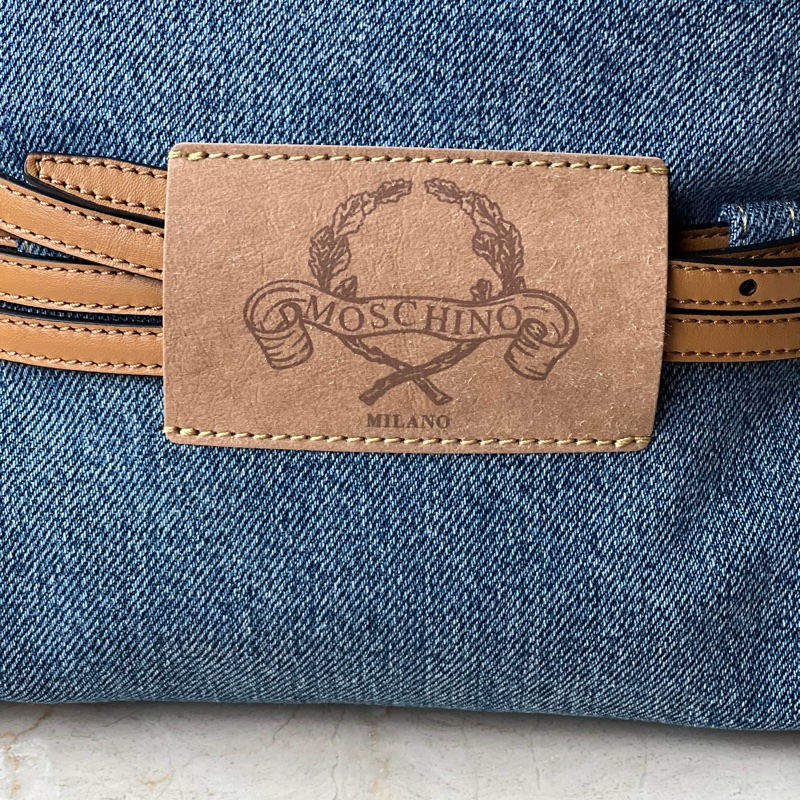 MOSCHINO Tie Me 丹寧綁帶包 (附揹帶)-20