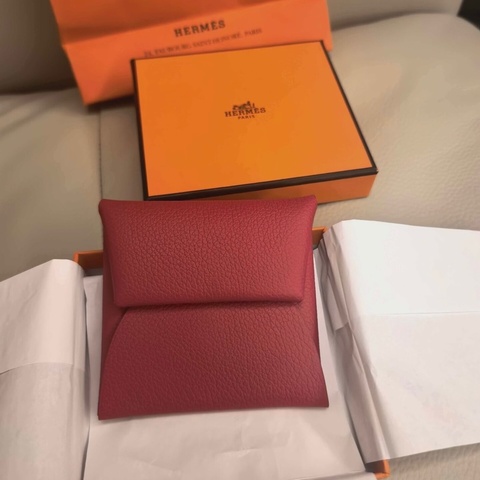 全新Hermes 愛馬仕 Calvi 零錢包 含全套包裝 山羊皮