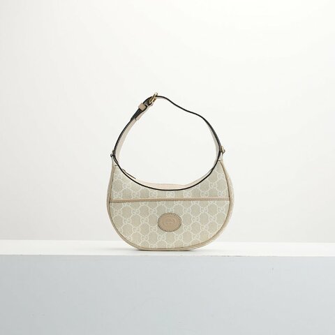 二手Gucci retro mini 半月包/燕麥色