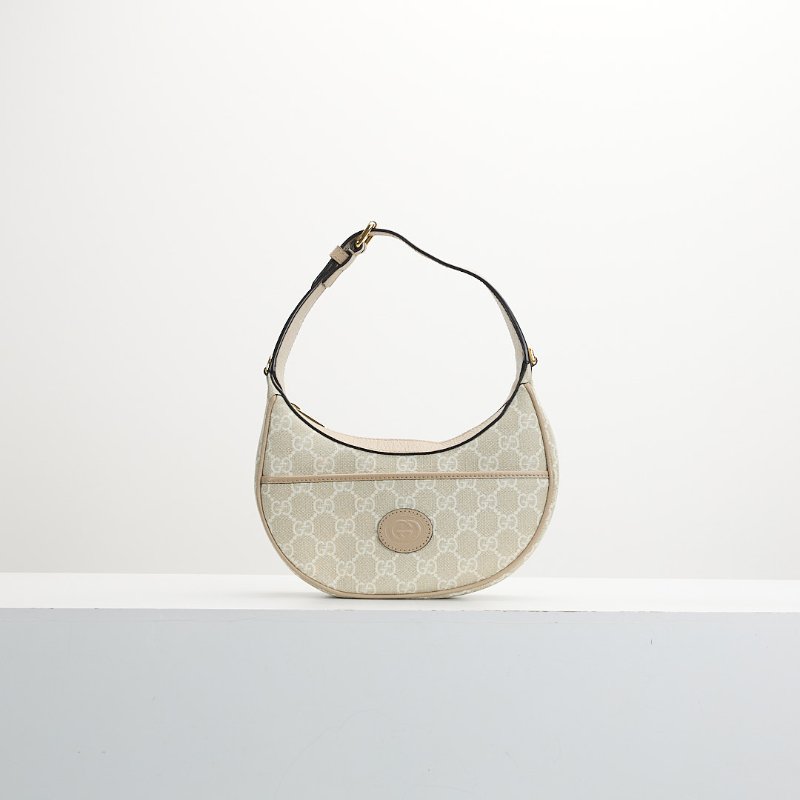 二手Gucci retro mini 半月包/燕麥色-0