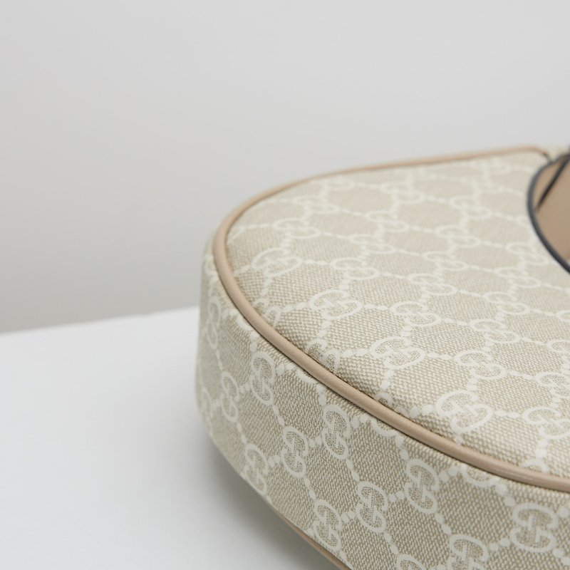 二手Gucci retro mini 半月包/燕麥色-11