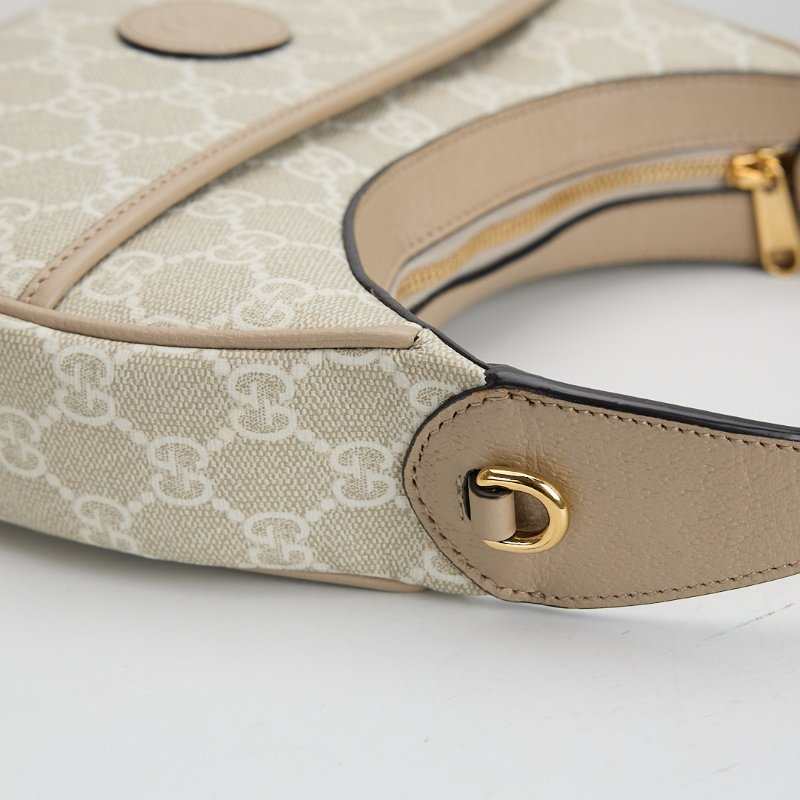 二手Gucci retro mini 半月包/燕麥色-17