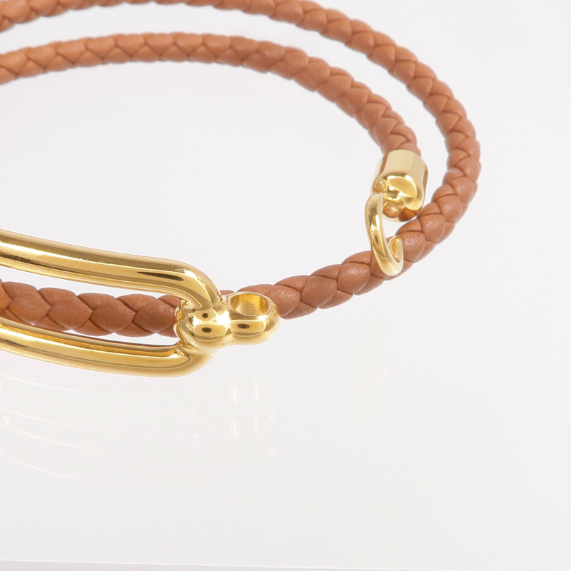 HERMES Swift皮革Roulis Double Tour Bracelet手鐲-5