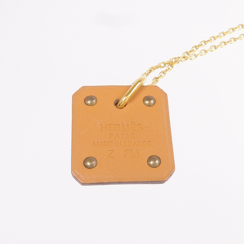 HERMES 皮革/金屬As De Coeur項鍊-6