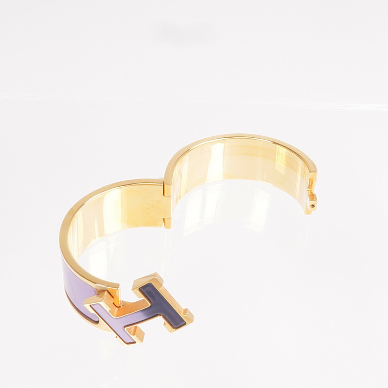 HERMES 金屬/琺瑯Clic-Clac H Bracelet手鐲-7
