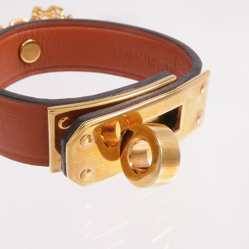 HERMES Swift皮革Kelly Glove Clip金扣掛飾-4