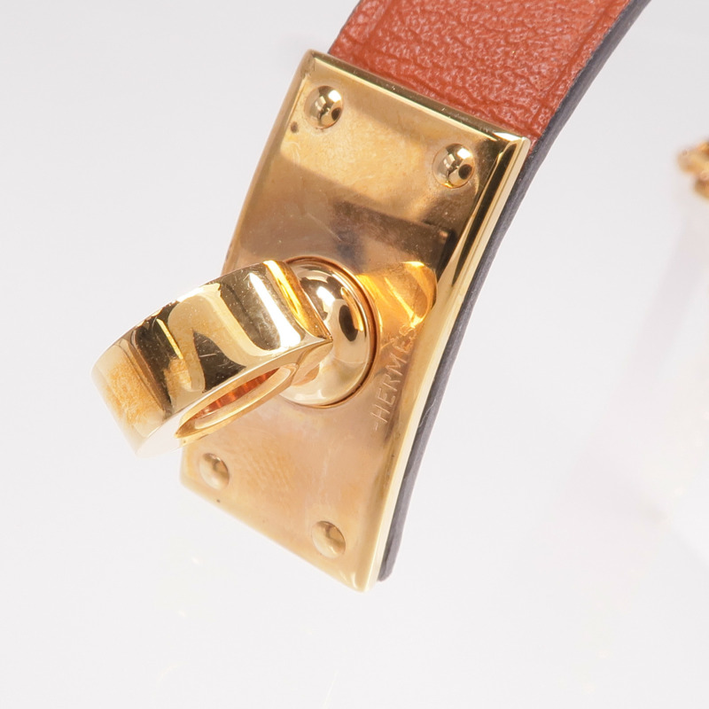 HERMES Swift皮革Kelly Glove Clip金扣掛飾-11