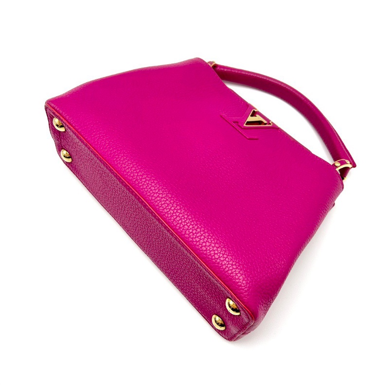 LV玫粉色全皮cap bb手提肩背斜背包27*17.5*9 98新配件塵袋-3