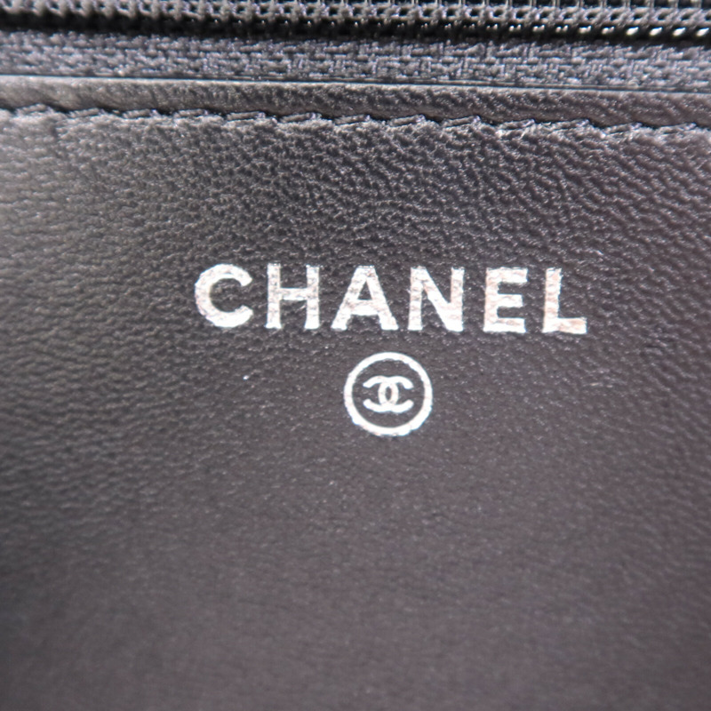CHANEL 牛皮皮革WOC Wallet On Chain銀扣鏈帶肩背袋-5