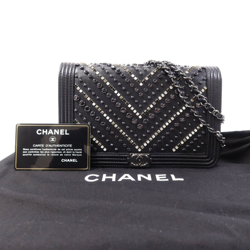 CHANEL 牛皮皮革WOC Wallet On Chain銀扣鏈帶肩背袋-9