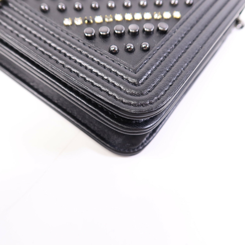 CHANEL 牛皮皮革WOC Wallet On Chain銀扣鏈帶肩背袋-10