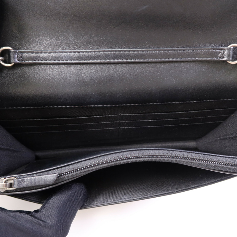 CHANEL 牛皮皮革WOC Wallet On Chain銀扣鏈帶肩背袋-4