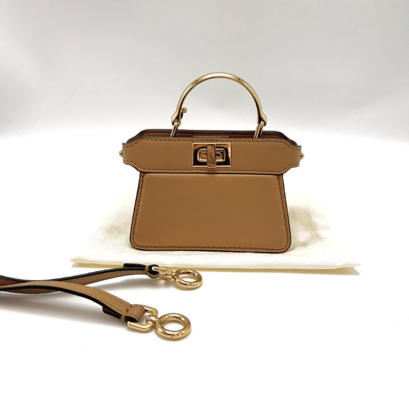 FENDI peekaboomini金扣手提肩背斜背包12*8.5*7 98新配件塵袋-1