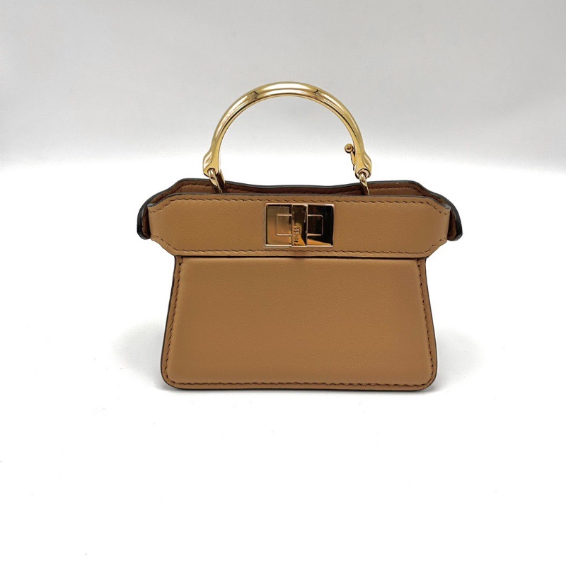 FENDI peekaboomini金扣手提肩背斜背包12*8.5*7 98新配件塵袋-6