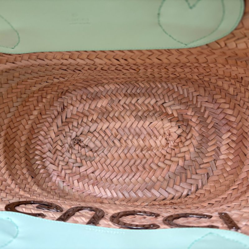 ::GUCCI:: 779524 淺綠色皮革手提草編包肩背包 Tote Bag-7
