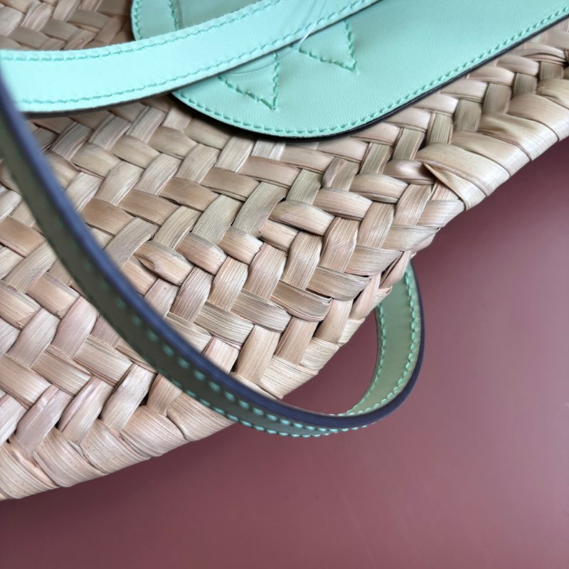 ::GUCCI:: 779524 淺綠色皮革手提草編包肩背包 Tote Bag-20
