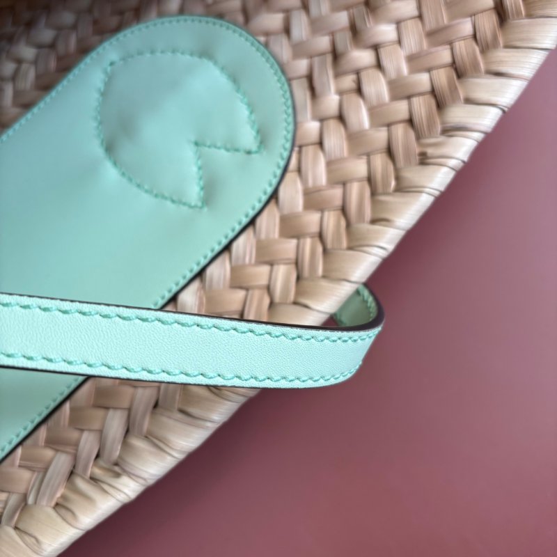 ::GUCCI:: 779524 淺綠色皮革手提草編包肩背包 Tote Bag-21