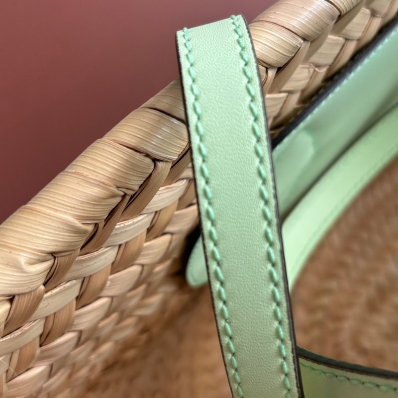::GUCCI:: 779524 淺綠色皮革手提草編包肩背包 Tote Bag-22