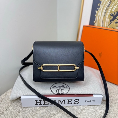 【全套❤️】Hermes roulis mini  迷你黑金 斜挎包